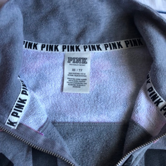 VS PINK Floral Quarter-Zip Sweatshirt - Picture 3 of 6